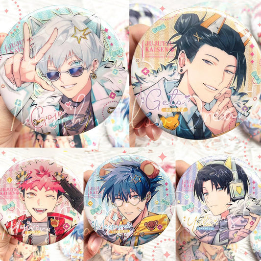 Jujutsu kaisen glitter Button pins set |JJK Satoru Suguru Megumi Yuuji Yuta