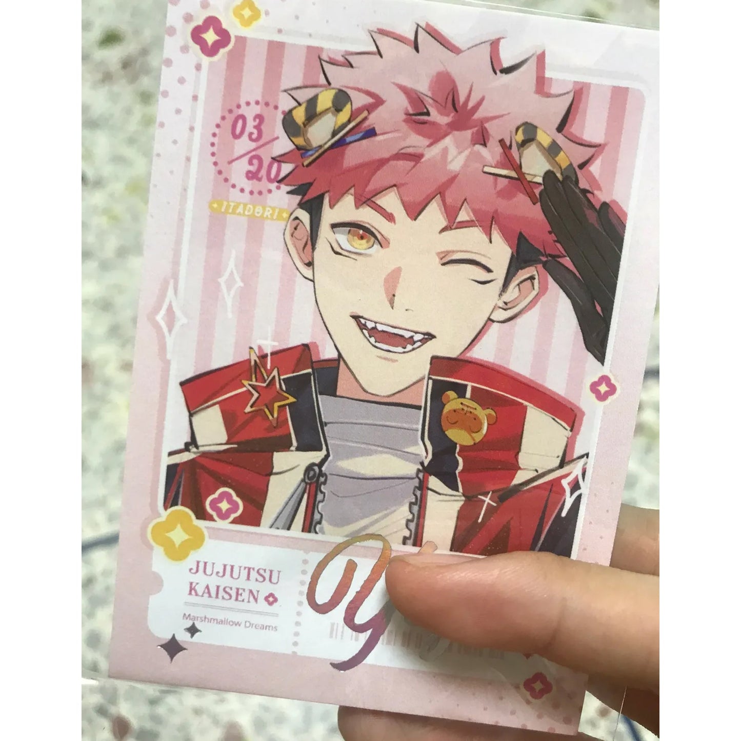 Jujutsu kaisen Polaroid with silver foil stamping |JJK Satoru Suguru Megumi Yuuji Yuta