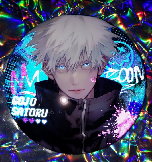 Gojo satoru sparkling blue eyes hologram Button/photocard/polaroid set | JJK Jujutsu kaisen