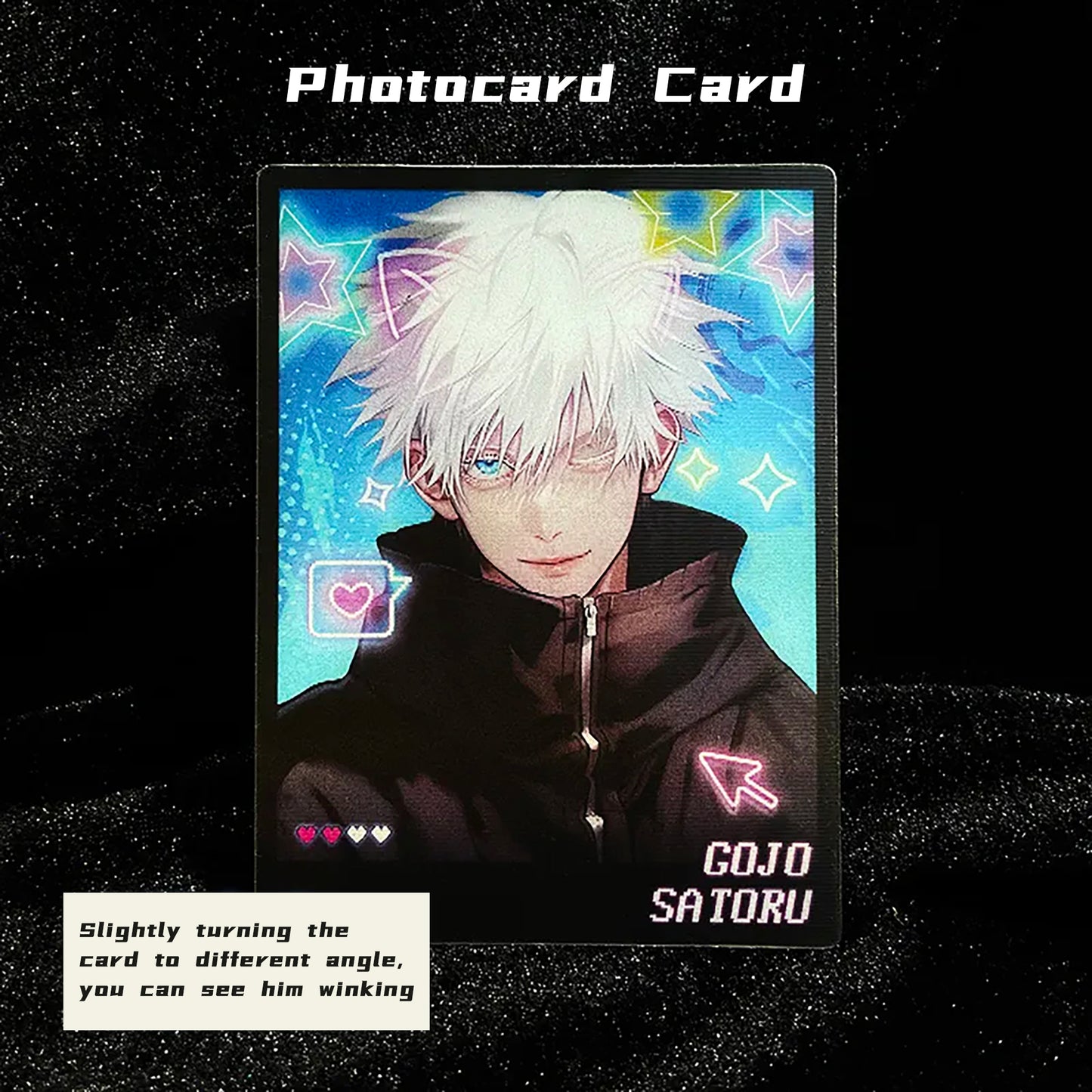 Gojo satoru sparkling blue eyes hologram Button/photocard/polaroid set | JJK Jujutsu kaisen