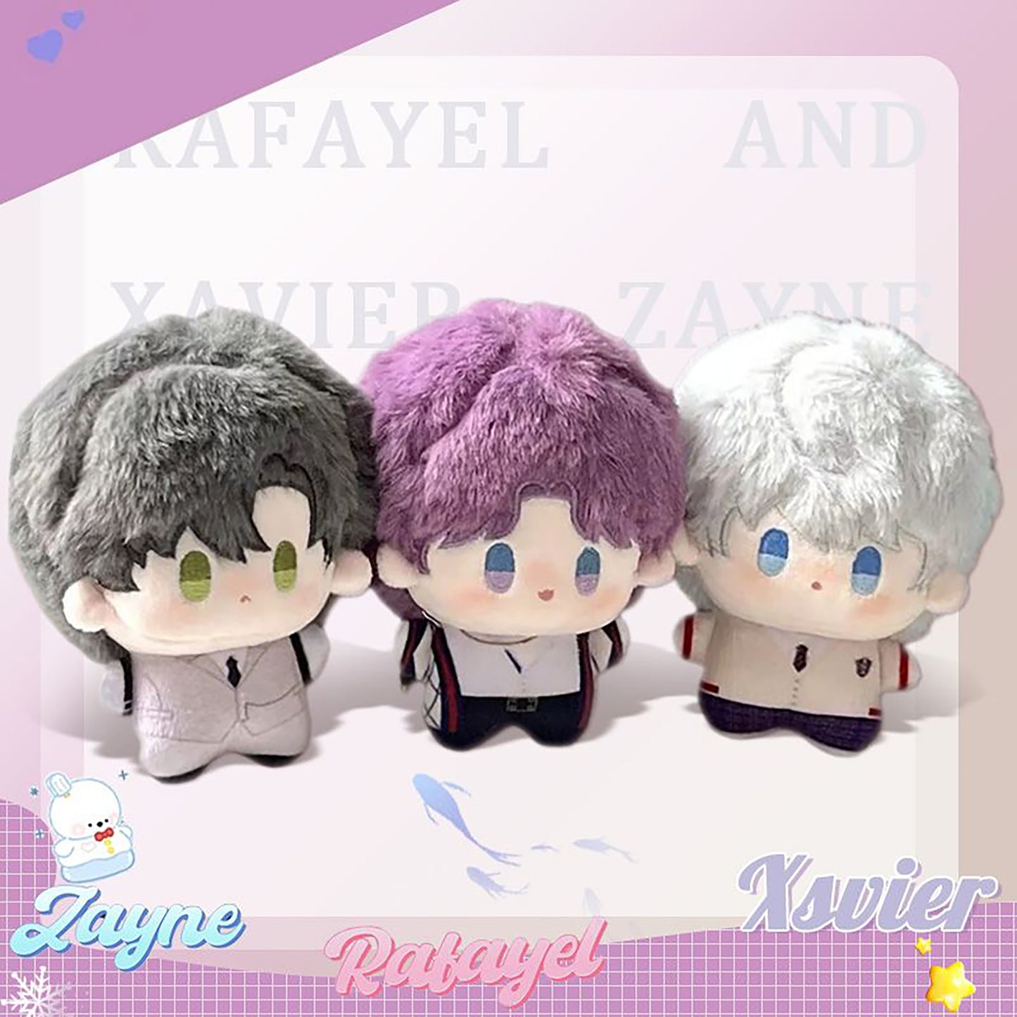 [Pre-order] Love and Deepspace Plushie | Lnd Inspired Xavier Zayne Rafayel doll plush with cute ears