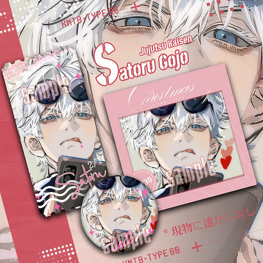 Gojo satoru Strawberry taste hologram Button/photocard/ticket set | JJK Jujutsu kaisen