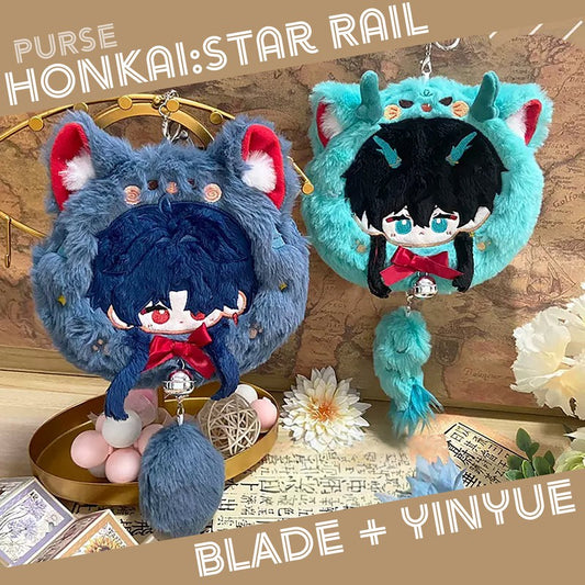 Honkai star rail Inspired Plushie Coin Pouch with keychain| Lunae & Blade