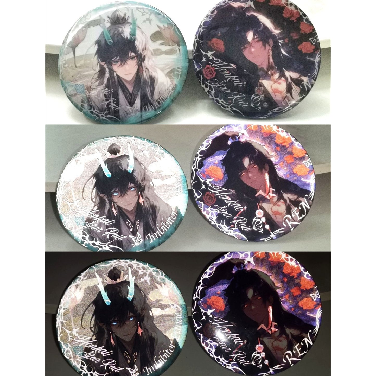 Honkai star rail fanart Button pin set | ren jing yuan imbibitor yin yue lunae dan heng luocha