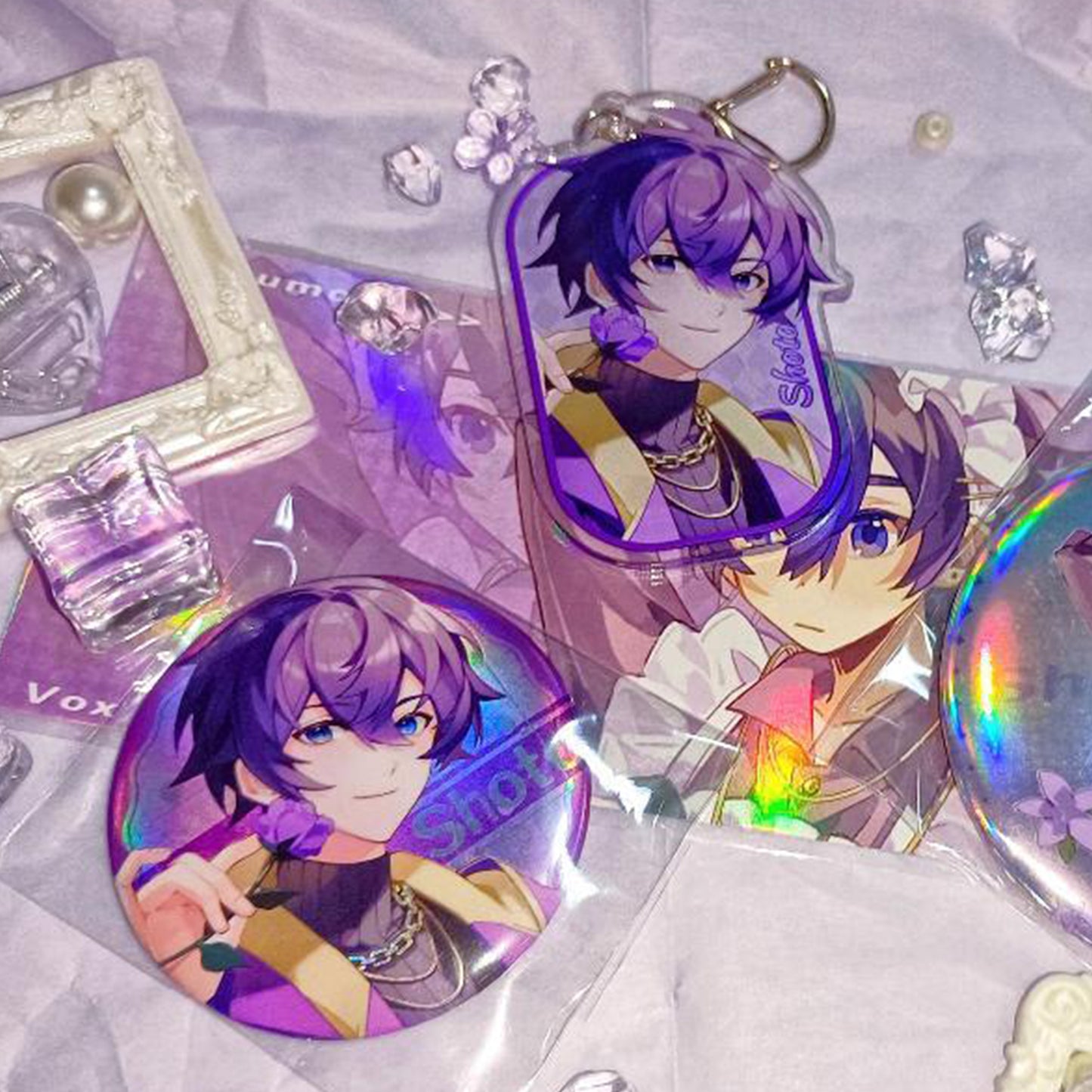 Luxiem & Shoto keychain button pin photocard set | NIJISANJI EN Vox Mysta Ike Luca Shu Vtuber