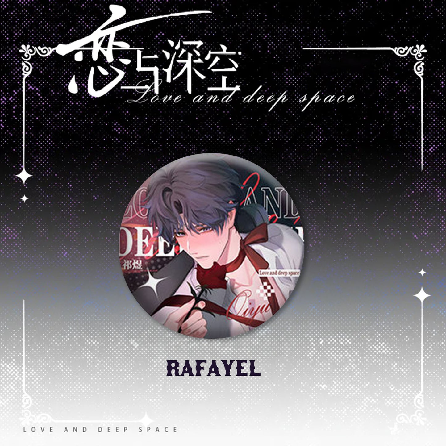 Veiled Whispers hologram Button/pin set | Xavier Zayne Rafayel Love and Deepspace