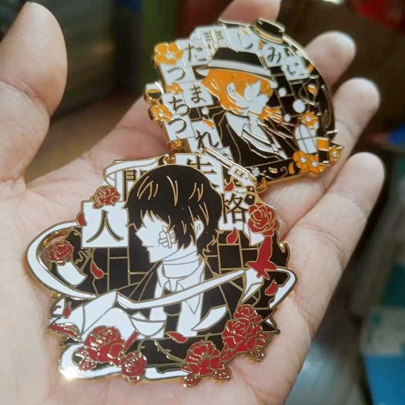 Dazai & Chuuya metal pin | Bungo Stray Dogs soukoku