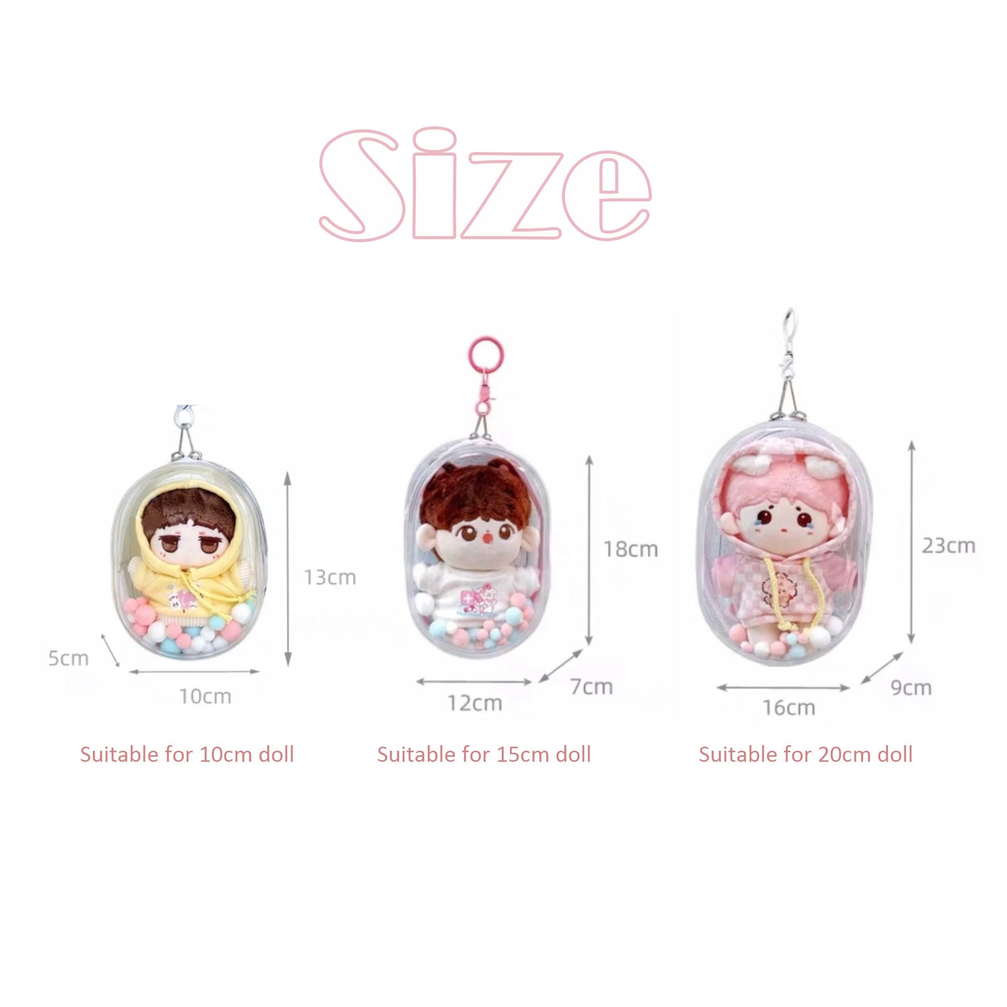 Fully transparent cotton doll large bag | PVC Clear Decorate ita Bag